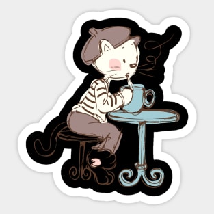 My Cat Drank Coffee Sticker